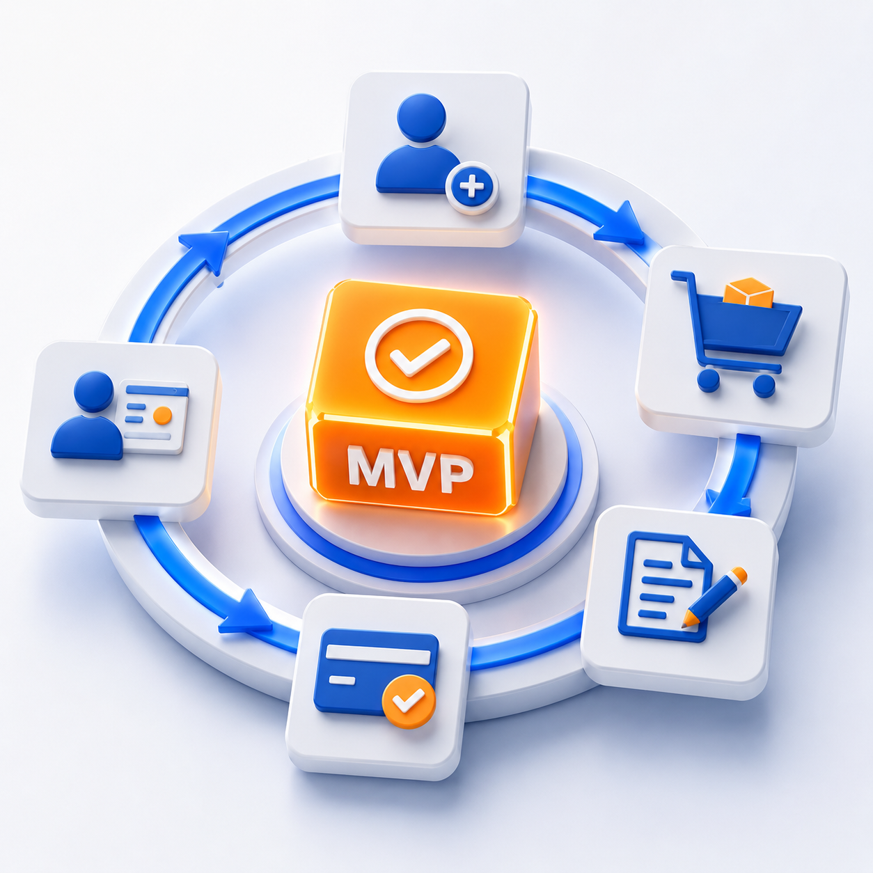 MVP для запуска ключевого клиентского сценария: регистрация, заказ, заявка, оплата и личный кабинет