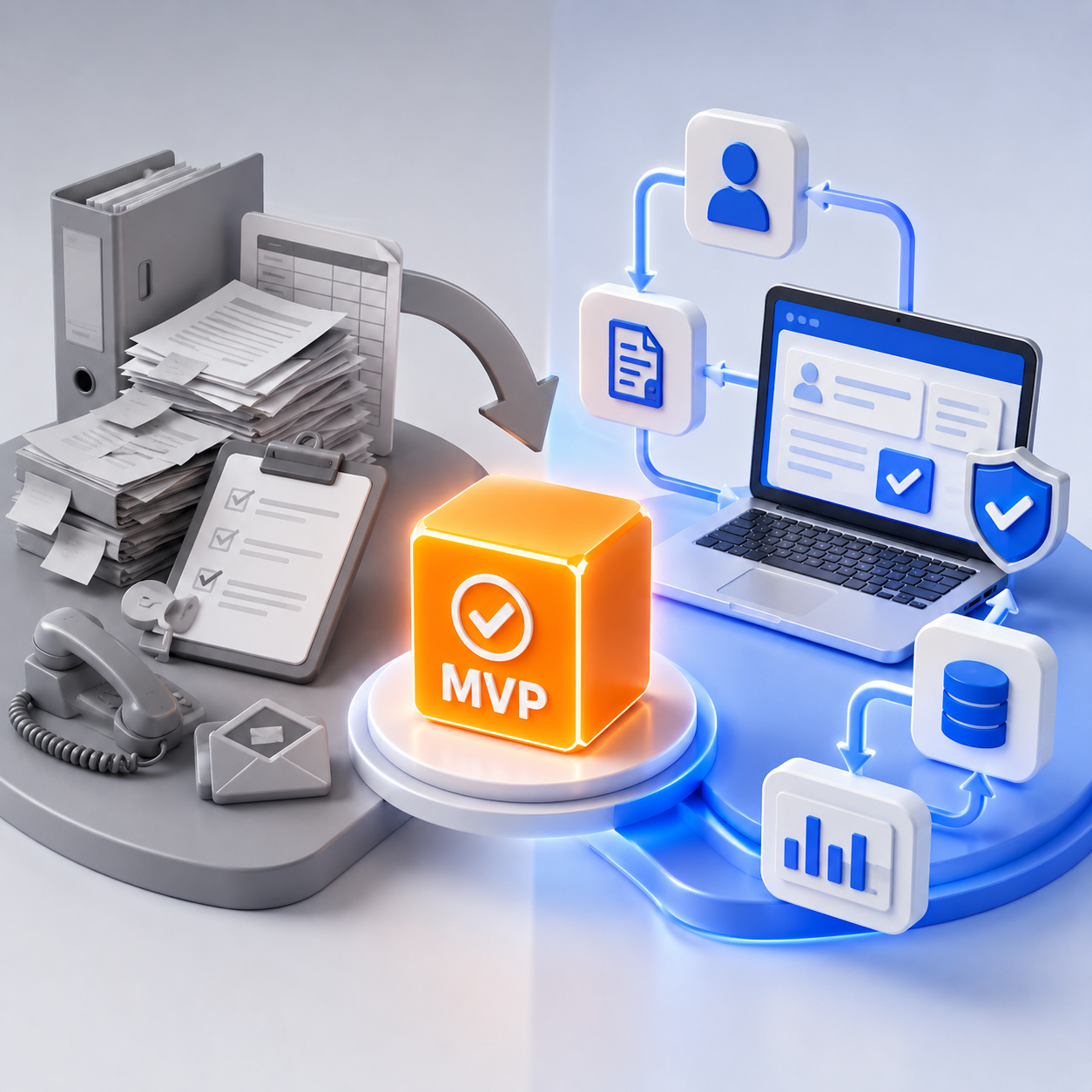 Замена ручного процесса работающим MVP с автоматизацией ключевого бизнес-сценария
